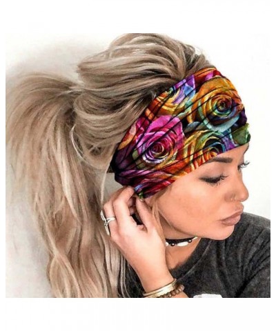 Women Turbans Print Women Hair Headband Head Elastic Wrap Bandana Headband Band Headband Ladies (Multicolor, One Size) 1 Coun...