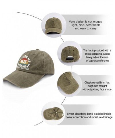 Birthday Gifts for Men Women Hat It Took Me 63 Years to Look This Good Hats & Birthday Baseball Hats & Pigment Khaki $11.27 C...