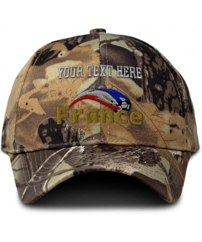 Custom Camo Baseball Cap France Soccer Cotton Hunting Dad Hats for Men & Women Forest Tree Khaki Personalized Text Here $17.9...