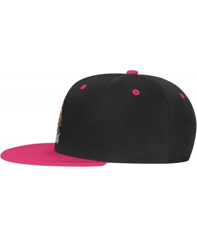 Scary Snowman Monster Baseball Cap for Men Women Snapback Hat Adjustable Flat Bill Hats Pink $10.63 Baseball Caps