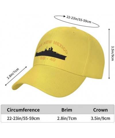 USS New Mexico Bb-40 Flag-Baseball Caps Denim Hats Cowboy Knit hat Fisherman's hat Yellow $15.47 Baseball Caps