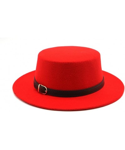 Vintage Winter Autumn Women Fedora Hats Belt Buckle Accessories Ladies Boater Hat 7 $17.10 Fedoras