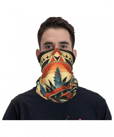 American Native geometry Feather Vintage Neck Gaiter Face Cover Scarf Balaclava Bandana for Women Men Gaiter Mask for Motorcy...