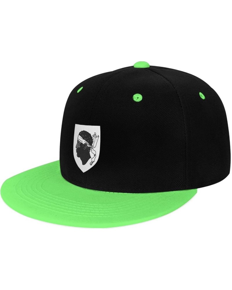 Arms of Corsica Snapback Hat for Men Women Baseball Cap Trucker Flat Bill Hats Dad Caps Green $10.91 Baseball Caps