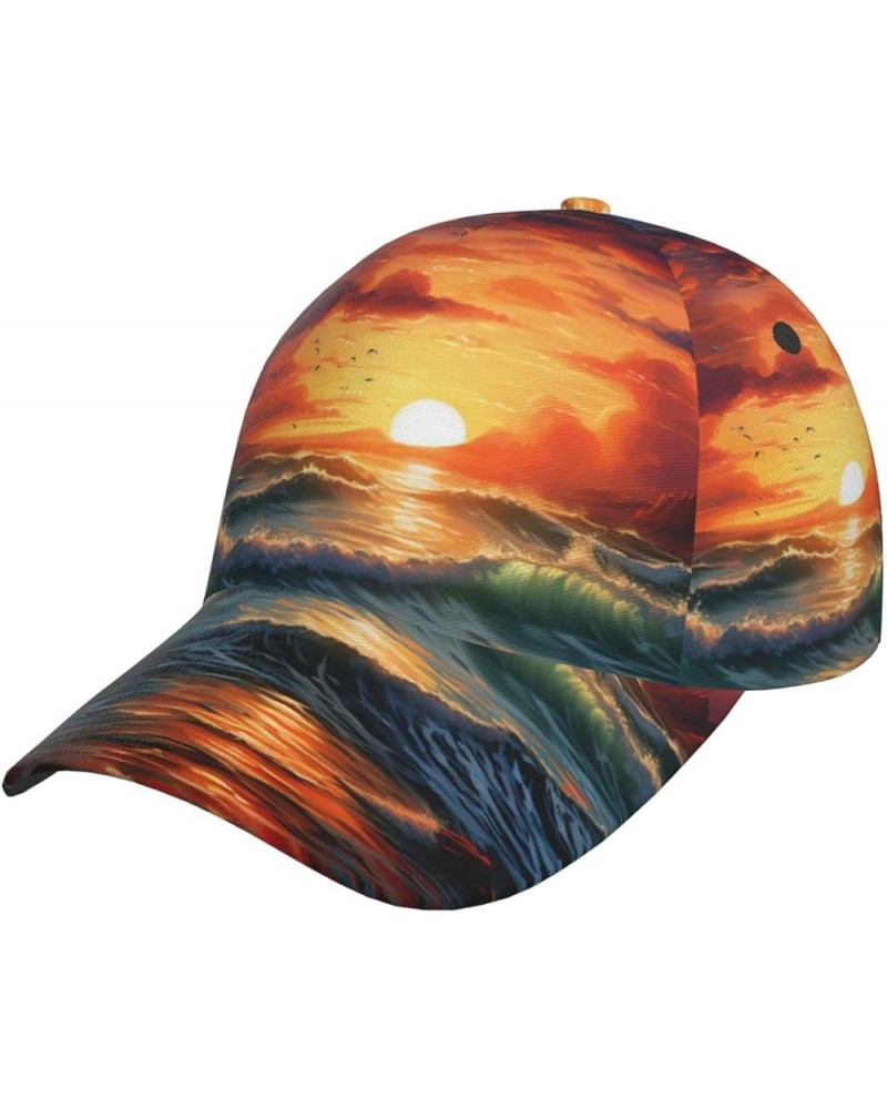 Jet Fighters Dad Golf Hats,Unisex Baseball Cap,Adjustable Polo Hat for Men Women,Sport Hat Ocean Sunset Scenery2 $13.87 Baseb...