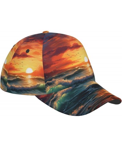 Jet Fighters Dad Golf Hats,Unisex Baseball Cap,Adjustable Polo Hat for Men Women,Sport Hat Ocean Sunset Scenery2 $13.87 Baseb...