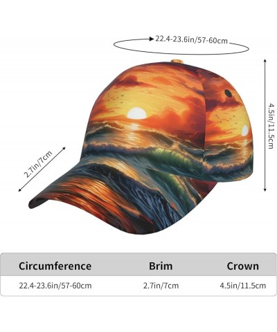 Jet Fighters Dad Golf Hats,Unisex Baseball Cap,Adjustable Polo Hat for Men Women,Sport Hat Ocean Sunset Scenery2 $13.87 Baseb...