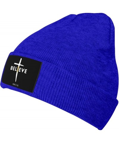 I Believe John 3 16, Christian, Cross Beanie Hat Men Winter Knit Hat Women Slouchy Skull Cap Hedging Hat Black Blue $11.09 Sk...