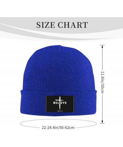 I Believe John 3 16, Christian, Cross Beanie Hat Men Winter Knit Hat Women Slouchy Skull Cap Hedging Hat Black Blue $11.09 Sk...