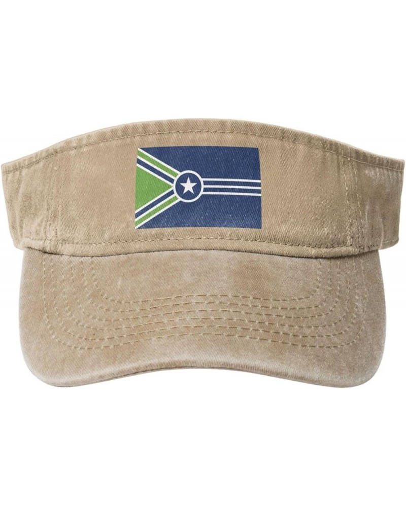 Flag of Jackson, Tennessee Sun Visor Hats for Women Men Adjustable Sports Sun Hats Cotton Golf Cap Natural $9.71 Visors