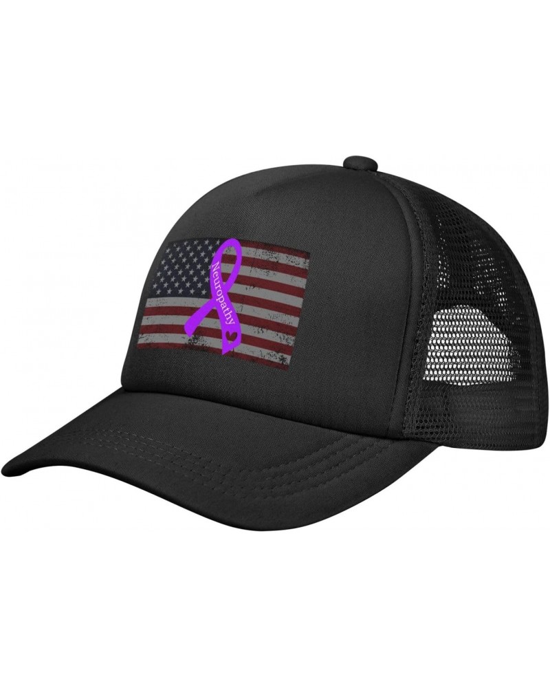 Neuropathy Awareness Purple Ribbon Baseball Cap Adjustable Casual Mesh Hats Duck Tongue Hat for Womens Men 13 $8.78 Baseball ...