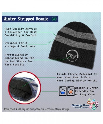 Custom Striped Beanie for Men & Women Geologist Acrylic Fleece Skull Cap Hats 1 Size Black Design Only $14.40 Skullies & Beanies