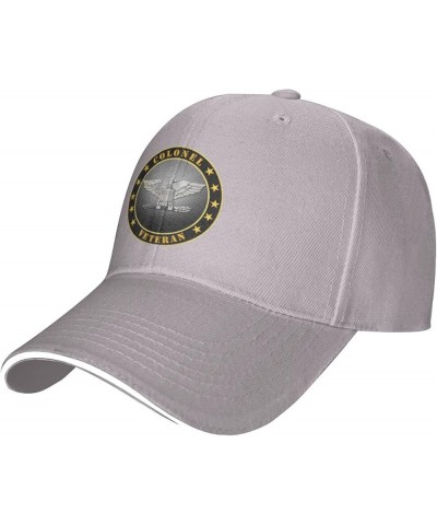 Army Colonel Veteran Unisex Baseball Caps Sandwich Caps Dad Hat Casual hat Gray $11.00 Baseball Caps