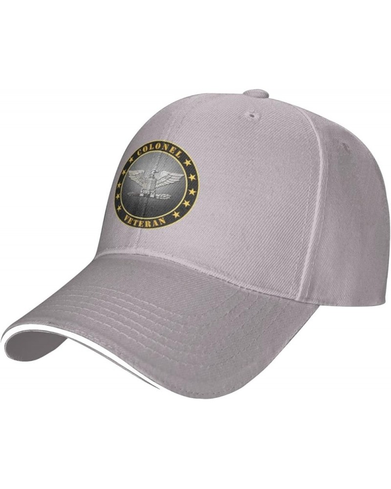 Army Colonel Veteran Unisex Baseball Caps Sandwich Caps Dad Hat Casual hat Gray $11.00 Baseball Caps