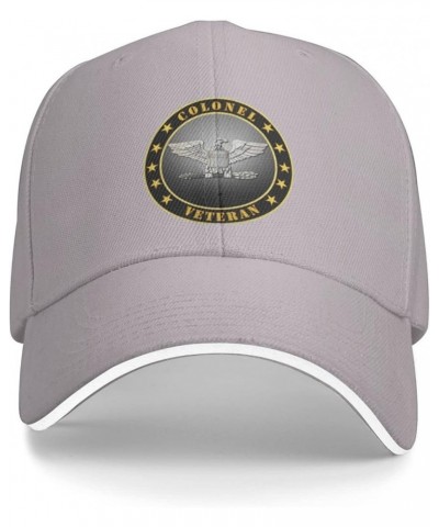 Army Colonel Veteran Unisex Baseball Caps Sandwich Caps Dad Hat Casual hat Gray $11.00 Baseball Caps