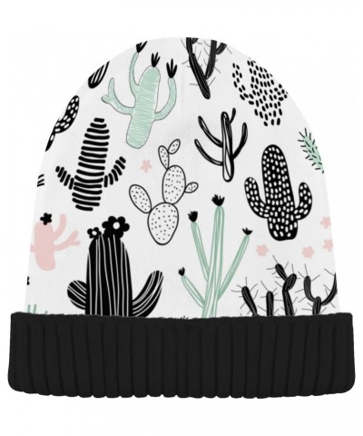 Hand Drawn Cactus Cacti Beanie for Women Men Winter Hat Reversible Skull Cuffed Knit Cap Multi $11.04 Skullies & Beanies