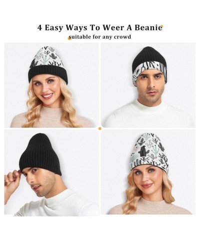 Hand Drawn Cactus Cacti Beanie for Women Men Winter Hat Reversible Skull Cuffed Knit Cap Multi $11.04 Skullies & Beanies