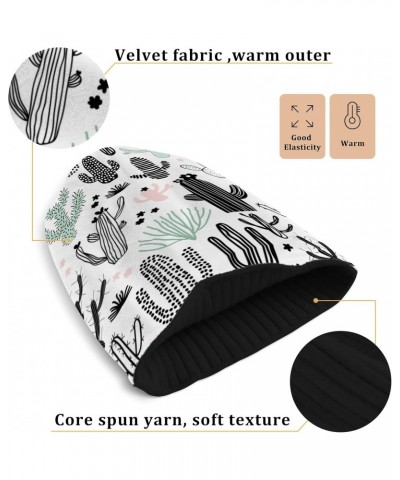 Hand Drawn Cactus Cacti Beanie for Women Men Winter Hat Reversible Skull Cuffed Knit Cap Multi $11.04 Skullies & Beanies