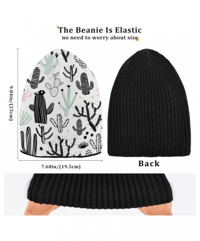 Hand Drawn Cactus Cacti Beanie for Women Men Winter Hat Reversible Skull Cuffed Knit Cap Multi $11.04 Skullies & Beanies