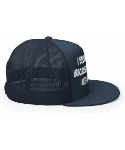 Veterinary Trucker Cap, I Became a Vet Tech Because Veterinarians Need Heroes Too- Embroidery Navy $17.04 Baseball Caps