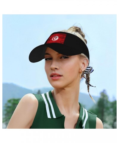 Tunisia Flag Sun Defense Adult Protection Visor398 Black $13.73 Visors