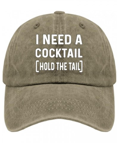 Hats for Women Cocktail Athletic Hats for Womens Fashion Hat Trendy i needd a Cocktail holld The taill Sun Hats Pigment Khaki...