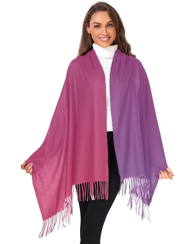 Rainbow Color Gradient Travel Wrap for Women Warm Long Large Scarves Evening Dress Shawl, 86 x 30 Inches Purple Gradient $12....