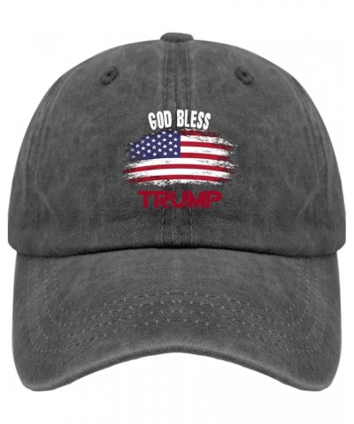 God Bless Trump Cap Custom Hats for Men Pigment Black Funny Hats Gifts for Mom Workout Hats Pigment Black $11.01 Bucket Hats