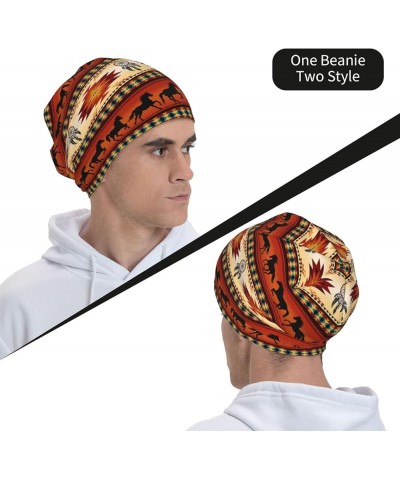 Native American Indian Beanie Hat Funny Sleep Cap Headwear Hats Neck Gaiter Headscarf for Women Men Native-a7 $11.20 Skullies...