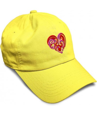 Soft Baseball Cap Love Swirly Heart Valentines Day Cotton Warrant Officer 4 Dad Hats for Men & Women Yellow Design Only $14.2...