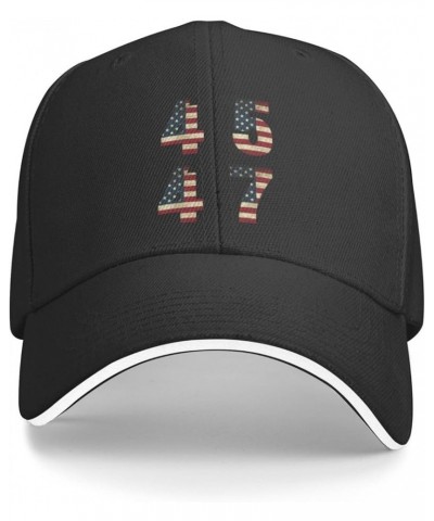 Trump 45 47 2024 President Vintage Baseball Cap Women Cowboy Hat Trucker Hat Men Dad Hat Adjustable Snapback Hat Black Black ...