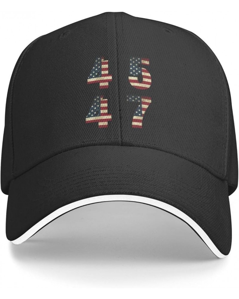 Trump 45 47 2024 President Vintage Baseball Cap Women Cowboy Hat Trucker Hat Men Dad Hat Adjustable Snapback Hat Black Black ...