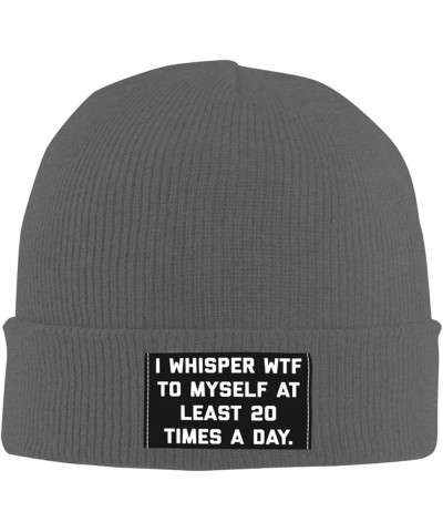 I Whisper WTF to Myself at Least 20 Times A Day Beanie for Men Women, Winter Hats Warm Classic Daily Skull Caps Deep Heather ...