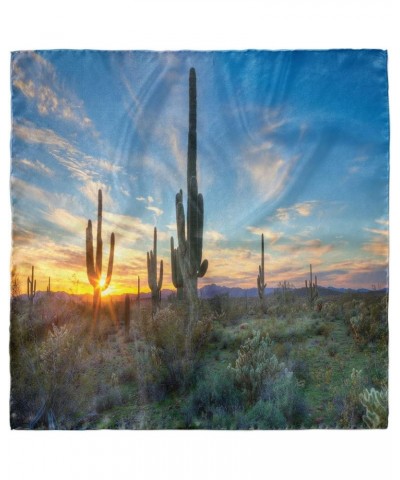 Saguaro Head Scarf, Cactus Noon, Hair Wrap Green Blue $14.26 Scarves