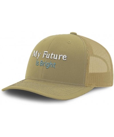 Trucker Hat Baseball Cap My Future is Bright Style B Cotton Dad Hats for Men & Women Khaki $13.23 Baseball Caps