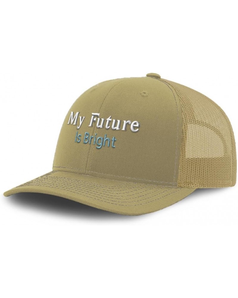 Trucker Hat Baseball Cap My Future is Bright Style B Cotton Dad Hats for Men & Women Khaki $13.23 Baseball Caps