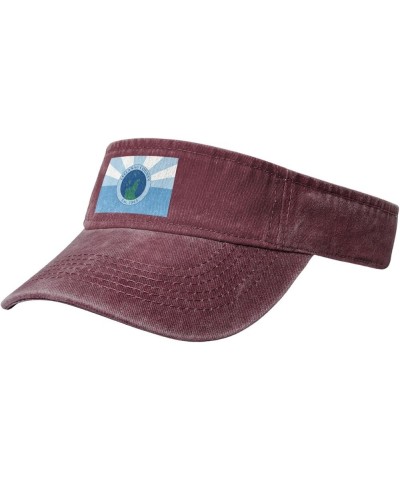 Flag of Leelanau County, Michigan Sun Visor Hats for Women Men Adjustable Sports Sun Hats Cotton Golf Cap Red $12.63 Sun Hats