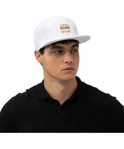 Never Underestimate an Old Man with A Dirt Bike Snapback Hats for Men Baseball Cap Trucker Hat Flat Brim Hats White $13.05 Ba...