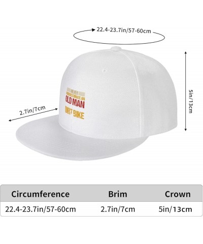 Never Underestimate an Old Man with A Dirt Bike Snapback Hats for Men Baseball Cap Trucker Hat Flat Brim Hats White $13.05 Ba...