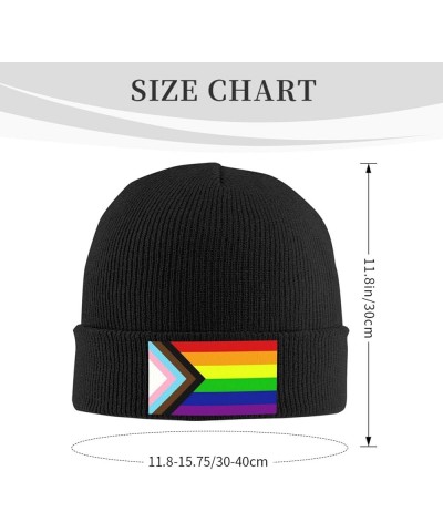 Transgender Pride Rainbow Flag LGBTQ Knit Hats Winter Warm Chunky Beanie Hat for Men Women Black $11.00 Skullies & Beanies