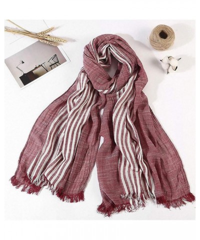 Womens Scarves Cotton Scarf Men Long Fashion Blue Black Color Striped Scarf Luxury Warm Autumn and Winter Scarves Men Scarf W...