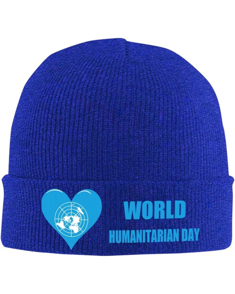 Humanitarian Day Winter Warm Knit Hat - Soft, Classic,Stretchy Beanie Cap Black Blue $12.79 Skullies & Beanies