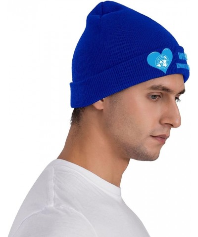 Humanitarian Day Winter Warm Knit Hat - Soft, Classic,Stretchy Beanie Cap Black Blue $12.79 Skullies & Beanies