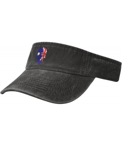 Creative Australia Patriot Skull National Flag Sun Visor Hats for Women Men Adjustable Sports Sun Hats Cotton Golf Cap Black ...