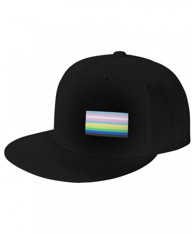 Gendervariant Pride Flag LGBTQ Adult Adjustable Outdoor Activities Sports Traveling Trucker Hats Flat Bill Baseball Cap Black...