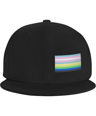 Gendervariant Pride Flag LGBTQ Adult Adjustable Outdoor Activities Sports Traveling Trucker Hats Flat Bill Baseball Cap Black...