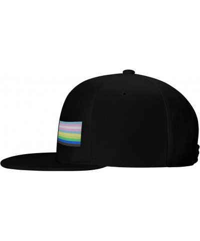 Gendervariant Pride Flag LGBTQ Adult Adjustable Outdoor Activities Sports Traveling Trucker Hats Flat Bill Baseball Cap Black...