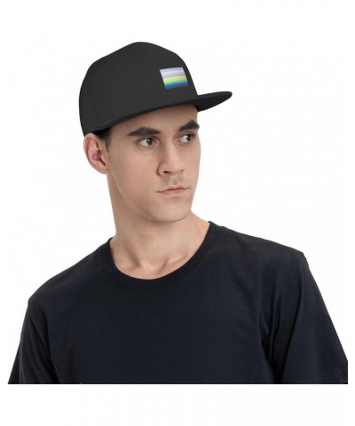 Gendervariant Pride Flag LGBTQ Adult Adjustable Outdoor Activities Sports Traveling Trucker Hats Flat Bill Baseball Cap Black...