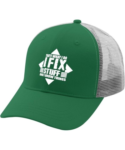 Thats What I Do I Fix Stuff and I Know Things Trucker Hat Custom Baseball Cap Apricot Trucker Hats Women Gifts for Green $11....