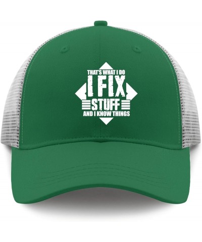 Thats What I Do I Fix Stuff and I Know Things Trucker Hat Custom Baseball Cap Apricot Trucker Hats Women Gifts for Green $11....